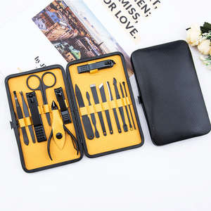 Haute qualité 15 pièces multifonctionnel en acier inoxydable outils de soin des ongles comprend des ciseaux tondeuses sûr PU Salon manucure ensemble cuticule - Product Image 4