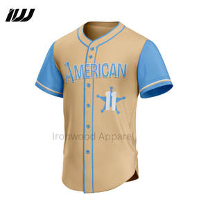 Maillot de baseball léger, respirant, à séchage rapide, 100% polyester, col en V, avec logo personnalisé et impression de design - Product Image 2