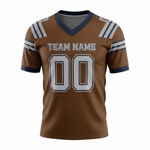 Maillot d'entraînement de football américain personnalisé pour adultes, manches courtes, respirant, option grande taille, 100 % polyester, col en V - Product Image 6