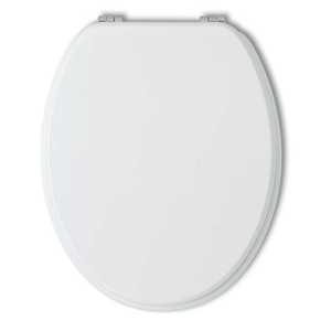 Asiento de Inodoro Universal de Madera Lacada en Blanco - Product Image 1