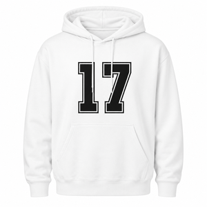 Sudadera con Capucha Blanca para Hombre con Estampado del Número 17, Corte Regular, Informal, de Algodón Tejido, con Logotipo Frontal, para Otoño - Product Image 4