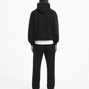 Vente en gros de survêtements d'hiver pour hommes, streetwear personnalisé, en molleton de coton uni, coupe régulière, pantalon de survêtement évasé, ensembles de sweat-shirts respirants et rapides - Product Image 5