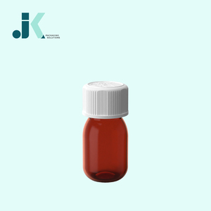 Emballage de bouteille de sirop rond en PET de 30ml avec couvercle CR Amber Vietnam Factory OEM ODM Service Meilleure qualité M0758 - Product Image 2