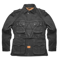 Veste de moto en coton pour homme avec doublure imperméable CE niveau 2 Protecteurs coupe-vent et respirants