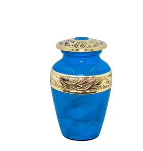 Urne souvenir bleue-Petite pour les cendres humaines avec boîte et sac de qualité supérieure-Mini urne pour homme-Honorez votre bien-aimé avec une petite crémation - Product Image 1