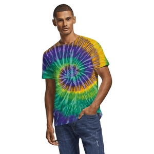 El mejor diseño Tie Dye Camisetas para hombre 100% algodón de punto Color sólido Transpirable Estampado ligero Manga corta Fitness Active Camisas - Product Image 5