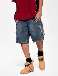 2025 Unisex Mid Rise Casual Jeans Jorts Star Patchwork Denim Shorts Transpirable Loose Summer Streetwear Light Wash Straight Weave - Product Image 4