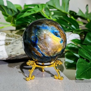 Vente en gros de sphères de pierre de labradorite naturelle polie, cristal sphérique, pierre précieuse scintillante pour la décoration intérieure, la méditation, le reiki, cadeau - Product Image 2