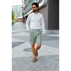 Short en lin pour homme, short d'été, short pour homme, short de printemps, vêtements bio Mans, short de plage, short basique, short beige - Product Image 6