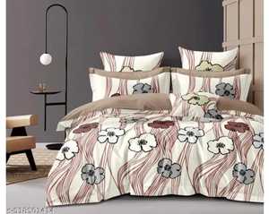 Stylish Quality Cotton Bedsheet Set Solid Floral Print Classic Style <b>Comfortable</b> and Great for Gifting 3 PCS - Product Image 6