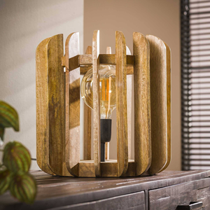 Prix exclusif Lampe de table en bois de manguier pour la décoration du salon Lampe de bureau en bois d'acacia de qualité supérieure pour la décoration intérieure par tradebit - Product Image 6