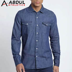 โรงงานผลิตเสื้อเชิ้ตยีนส์แขนยาวผู้ชายแบบใหม่ รับผลิตตามสั่ง ขายส่งเสื้อเชิ้ตยีนส์ผู้ชาย - Product Image 1