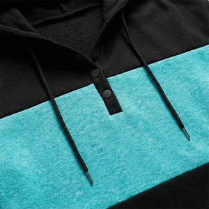 Stylish Casual Wear Women's Custom Print Hoodies Henley Neck Button Long Sleeve Loose Fit Pullover All Season Wholesale Hoodies - Product Image 5