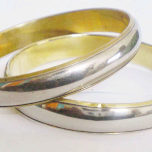 Trendy High Quality Handcrafted Smooth Polished Copper <b>Bangle</b> For Women Elegant Two Tone Silver <b>Gold</b> Plated Indian Bridal - Product Image 1