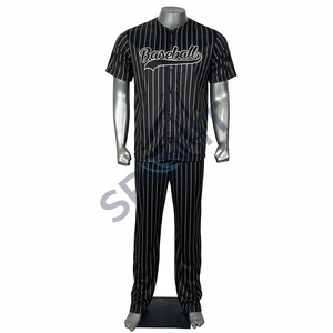 Ensemble Maillot et Pantalon de Baseball Personnalisé OEM 2026 pour Hommes Adultes, 100% Polyester, Manches Courtes, Col en V, Grandes Tailles - Product Image 2