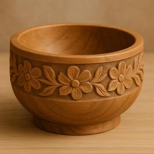High Quality <b>Disposable</b> Mango Wood Handmade Bohemian Style Dough <b>Bowl</b> for Home Decor and Kitchen Use - Product Image 3