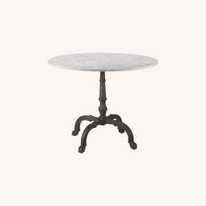 Mesa de madera y mármol blanco - Product Image 1