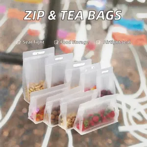 Bolsas <span class=keywords><strong>cuadradas</strong></span> con cremallera inferior, bolsas de mano de plástico PE para alimentos y té, embalaje para patatas fritas, alimentos para mascotas y azúcar - Product Image 2