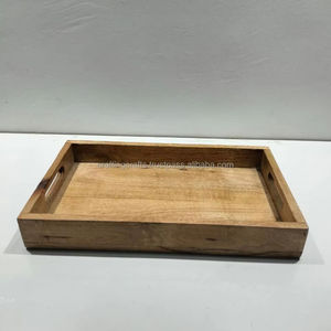 Plateau de service en bois d'acacia poli fait à la main, avec sections séparées pour le fromage, les desserts et la salade, vente chaude - Product Image 1