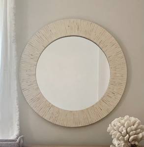 Miroirs muraux côtiers en nacre éclairés de haute qualité décoration de la maison de style de luxe de forme ronde fabriquée au Vietnam - Product Image 6