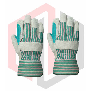 Guantes DE TRABAJO DE SEGURIDAD DE PALMA de cuero con espalda de algodón a rayas, transpirables, resistentes al desgarro, sin silicona, sin polvo, longitud personalizable - Product Image 3