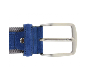 เข็มขัดผ้าแคนวาสสีเทาอมน้ำเงินสำหรับผู้ชายงานฝีมือแบบอิตาลีสำหรับผู้ชาย4ซม./1.58in สไตล์ลำลอง6ชิ้นต่อกล่อง - Product Image 3