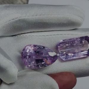 2ชิ้นของ kunzite ธรรมชาติขนาดประมาณ30X20มม. ลูกแพร์แปดเหลี่ยมด้านหน้า107 CTS Lot iroc ขายที่มีคุณภาพดีอัญมณีหลวมเรา $161สำหรับทุกคน - Product Image 3