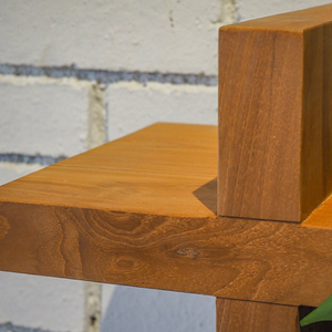 Rắn tếch hiển thị Kệ mộc giọng kệ sách không gian sống tự nhiên lưu trữ độc đáo giao diện điều khiển - Product Image 3