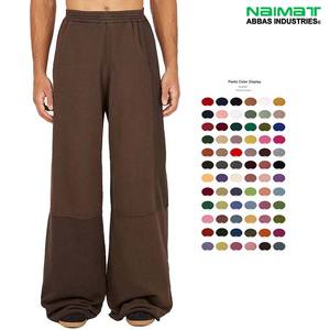 Pantalon de survêtement décontracté en laine polaire et dentelle de haute qualité pour hommes, haut de gamme, pantalon de survêtement baggy, évasé, empilé - Product Image 5