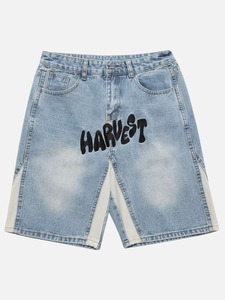 Shorts en jean pour hommes au design unique, couleurs de teintes claires, style streetwear, denim moyen délavé, prix abordable - Product Image 4