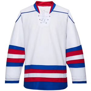 Maillot de hockey sur glace imprimé de logo et de chiffres de conception personnalisée de qualité supérieure Maillots de hockey sur glace de sublimation pour adultes - Product Image 2