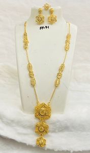 Conjuntos de joyería de imitación de moda Vintage de inspiración italiana, collar de cobre chapado en oro de 24 quilates, conjunto de pendientes, vida diaria, envío directo - Product Image 4