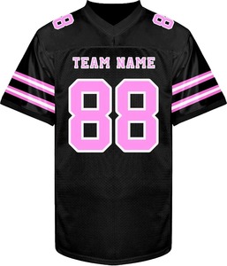 Maillot de football américain personnalisé de haute qualité, respirant, à manches courtes, personnalisable pour équipe sportive, grande taille XL pour adultes, dos - Product Image 2