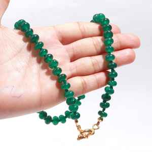 Collier ras de cou en jade vert naturel lisse, perles rondes, 7-8 mm, perles de jade, colliers de bonbons pour femmes et filles, bijoux en gros - Product Image 3