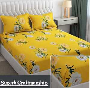 Juego de Sábanas de Algodón de Calidad, 3 Piezas, Diseño Floral Sólido, Estilo Clásico, Cómodo, Ideal para Regalar, 200 Hilos, para Toda Temporada - Product Image 3