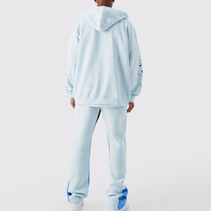 Conjunto Deportivo Informal de Sudadera con Capucha y Pantalones Deportivos para Hombre, Diseño Moderno, Personalizado, Invernal, Estampado Sólido, Transpirable, Corte Regular, 100% - Product Image 4