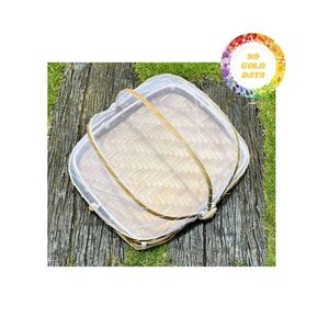 Cesta de Bambú para Limpieza con Tapa de Malla, Bandeja de Servicio de Bambú Resistente Tejida a Mano, Diseñada para Actividades Agrícolas - Product Image 4
