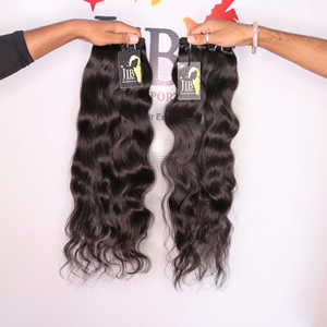 100% línea de cabello natural sin enredos 13x6 13x4 Cierre de encaje frontal con paquetes de cabello proveedores de cabello humano virgen de templo indio - Product Image 1