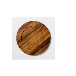 Assiette de présentation en bois massif Assiette de présentation pour fruits Assiette ronde en bois d'acacia avec vente - Product Image 4