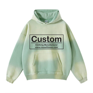 Sudadera con Capucha de Hombros Caídos, Estilo Vintage, Lavado Ácido, Degradado, Estilo Hip Hop, Talla Grande, para Hombre y Mujer - Product Image 1