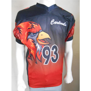 Short respirant pour homme en tissu de maille léger Maillot de football américain Broderie personnalisée Option Renforcé Panneau d'épaule - Product Image 1