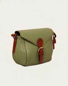 Sac à bandoulière vert pour femme, petit sac selle, texture alligator, bandoulière unique, sac à bandoulière tendance, sac de festival bohème - Product Image 2