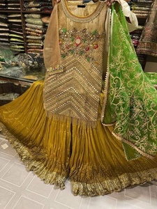 2022 indio pakistaní último Organza trabajo hecho a mano boda edición ocasión especial fiesta desgaste traje Venta caliente vestido de gasa - Product Image 5