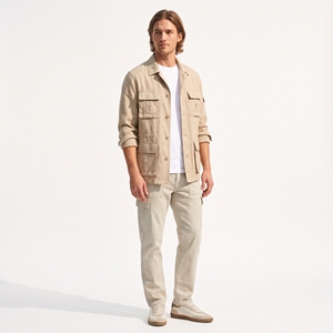 Men's Winter Solid Polyester/Cotton Cargo <b>Jacket</b> <b>Lightweight</b> Utility Casual XL OEM ODM Wholesale Factory Custom Logo Low MOQ - Product Image 1