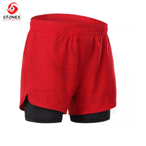 Vente en gros de shorts de course personnalisés pour hommes shorts de sport d'entraînement noirs à séchage rapide avec poches pour une course décontractée - Product Image 4