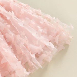Vestido de Princesa para Bebés Niñas, Verano, Casual, Floral, Encaje, Sin Mangas, Lazo, Decoraciones de Mariposas, Tela de Chifón, Otoño, ODM - Product Image 6