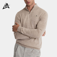 AIFRAN Pull à Capuche Ample Personnalisé avec Demi-Zip pour Homme, Style Rétro Automne Hiver, Tricot Chaud Jeunesse, Brodé par le Fabricant