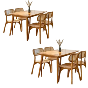 Nuevo producto, juego de mesa de comedor de madera con 4-6 sillas, supercómodo para muebles de comedor, precio al por mayor de Indonesia - Product Image 2