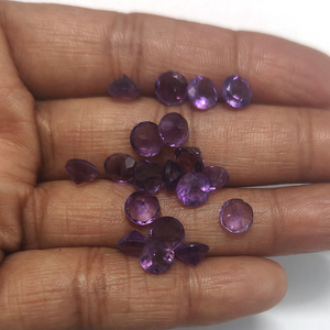 พลอยอเมทิสต์จากธรรมชาติขนาด5มม. 21ชิ้นอัญมณีหลวมสีฟ้า15.85ชิ้น - Product Image 3