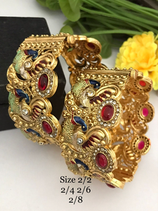 Bracelets indiens traditionnels antiques ouvrables pour femmes, parfaits pour les mariages, les événements festifs, les tenues de soirée, les tenues ethniques, bracelets de luxe - Product Image 6